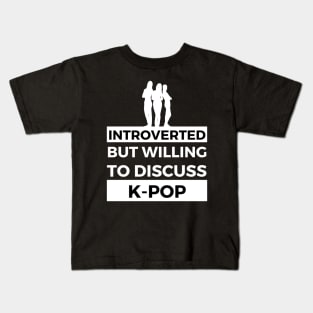 Introverted But Willing To Discuss K-Pop Music - Cowboy and Girl Dancing Design Kids T-Shirt